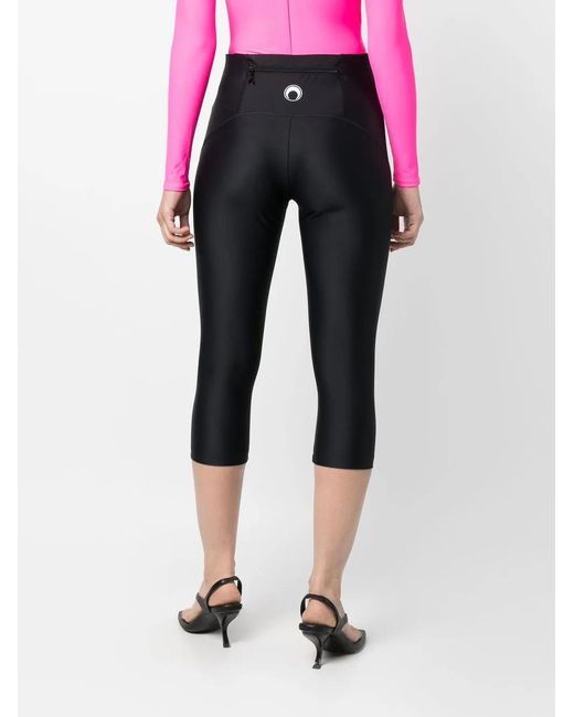 MARINE SERRE Black Icon Cropped leggings