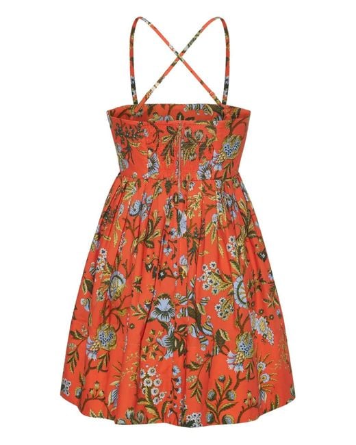 Cara Cara Red Leo Floral Mini Dress