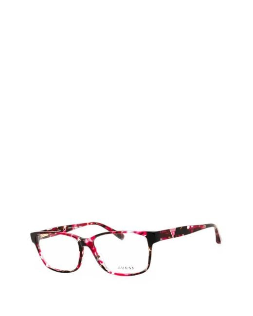 GUESS EYEWEAR Pink Rectangle-Frame Glasses