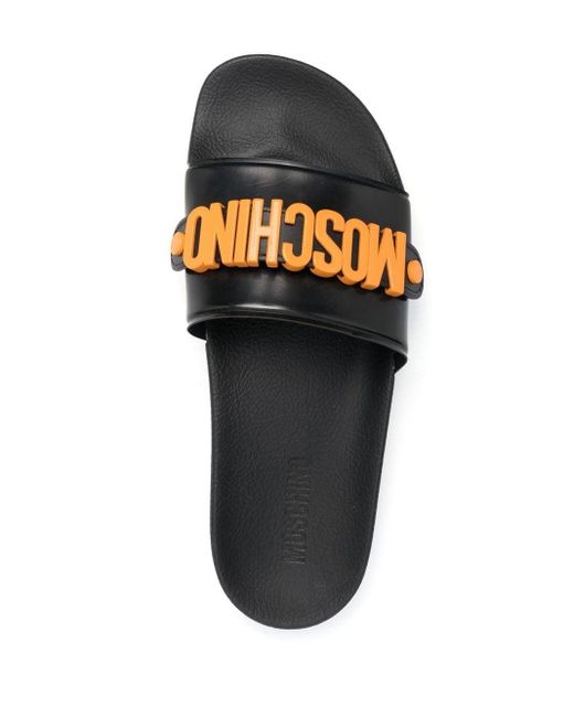 Moschino Slippers Met Logo in het Zwart voor heren | Lyst NL