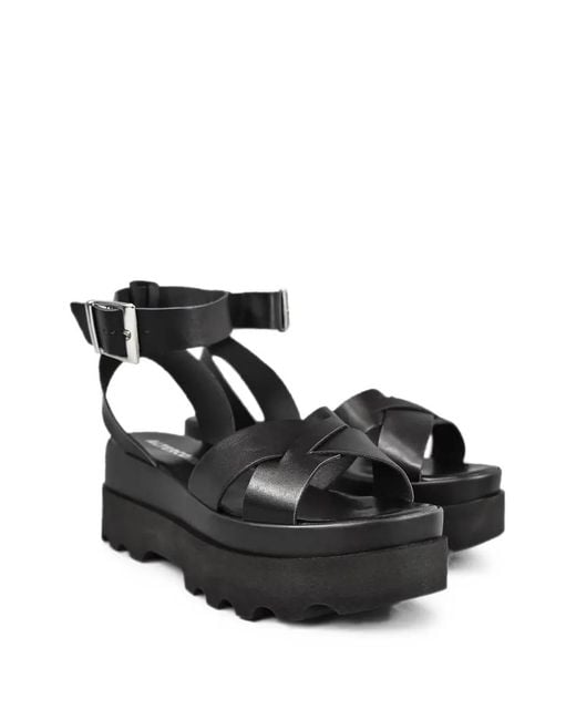 Altercore Black Zoe Buckle-Fastening Platform Sandals