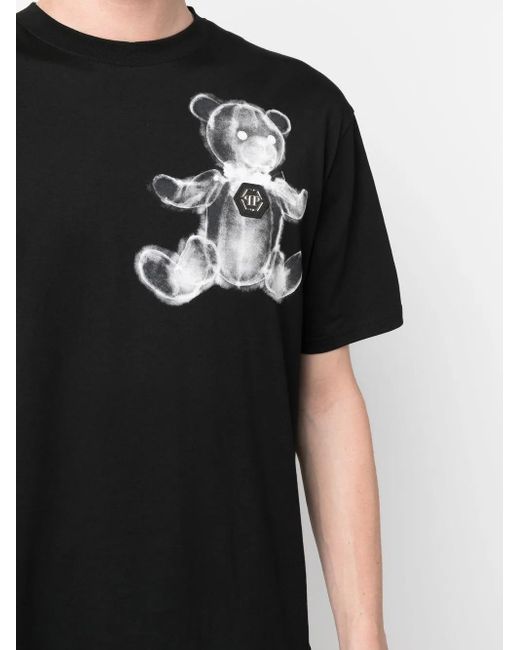 Philipp Plein Black Teddy Bear Short-Sleeve T-Shirt for men