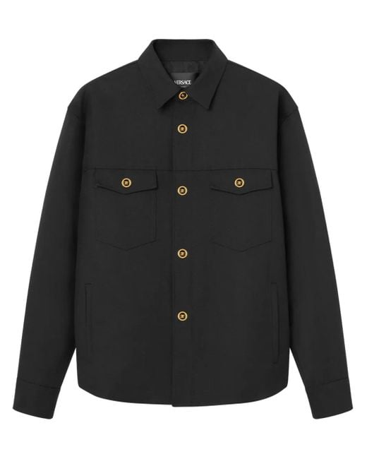 Versace Black Cavalry Wool Overshirt for men