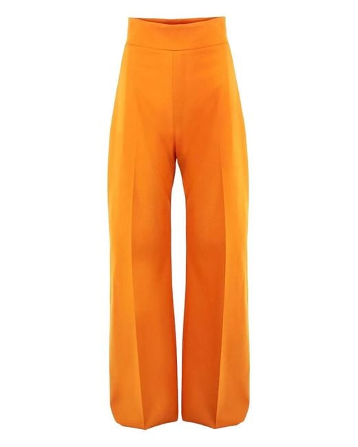 Carolina Herrera Orange Diane Wide-Leg Trousers