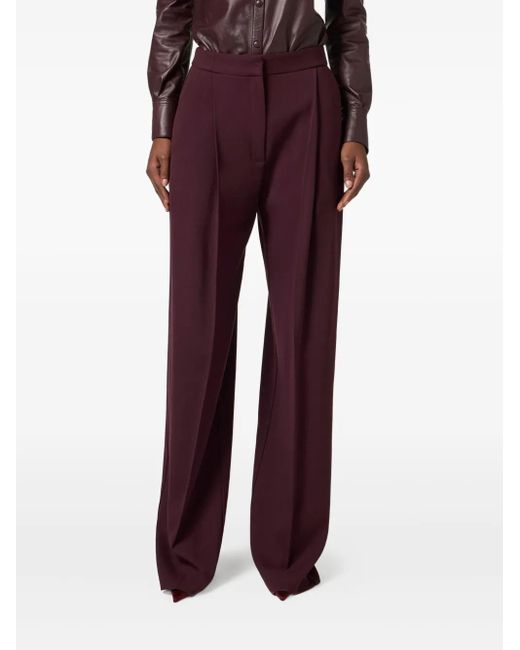 Elisabetta Franchi Purple High-Waisted Tailored Trousers