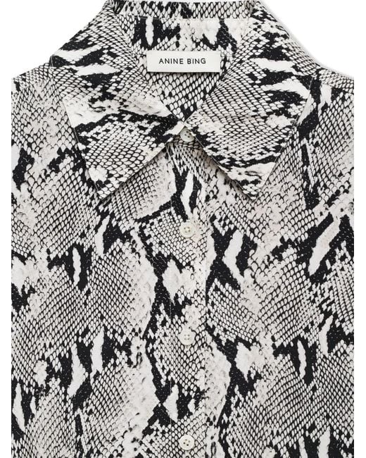 Anine Bing White Python Bridget Shirt