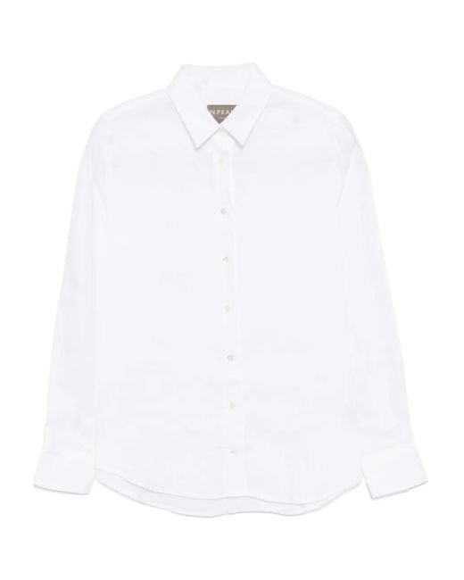 N.Peal Cashmere Rochelle リネン シャツ White