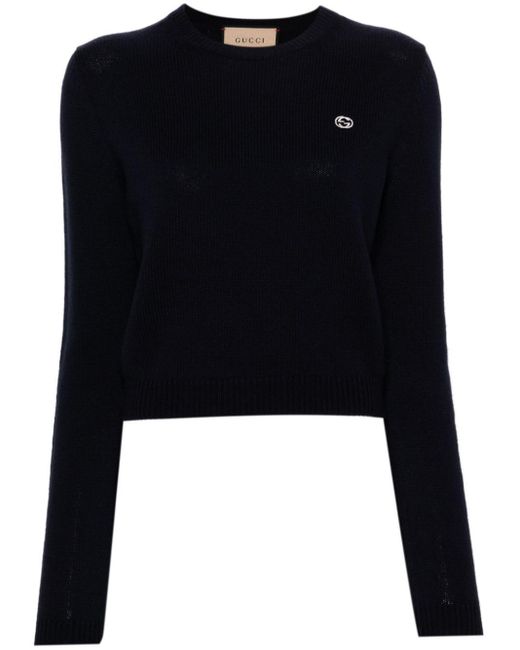 Gucci Blue Pullover mit GG-Stickerei