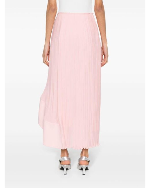 Lanvin Pink Asymmetric Pleated Skirt