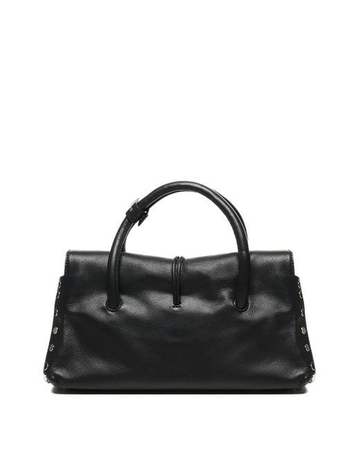 Zanellato Kleine Dotta Centauro Leren Shopper Met Gesp En Studs in het Black