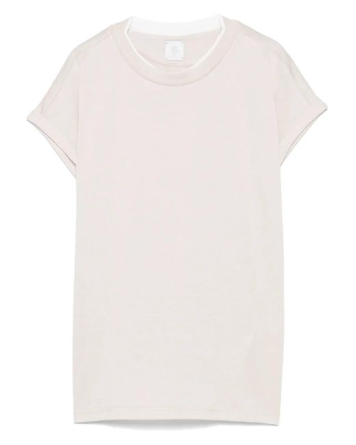 Eleventy White T-Shirt mit kurzen Ärmeln