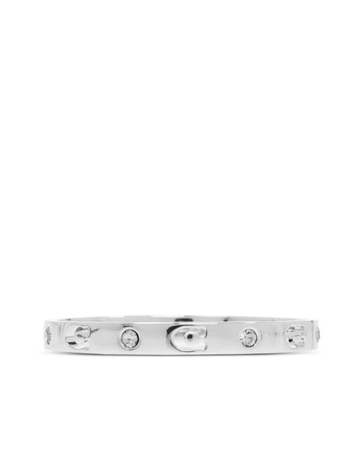 COACH White Crystal-Embellished Bracelet