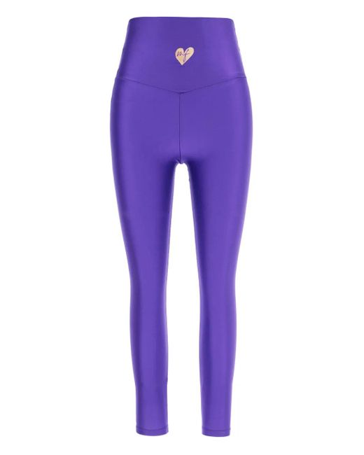 Monfusò Legging Met Hartpatroon in het Blue