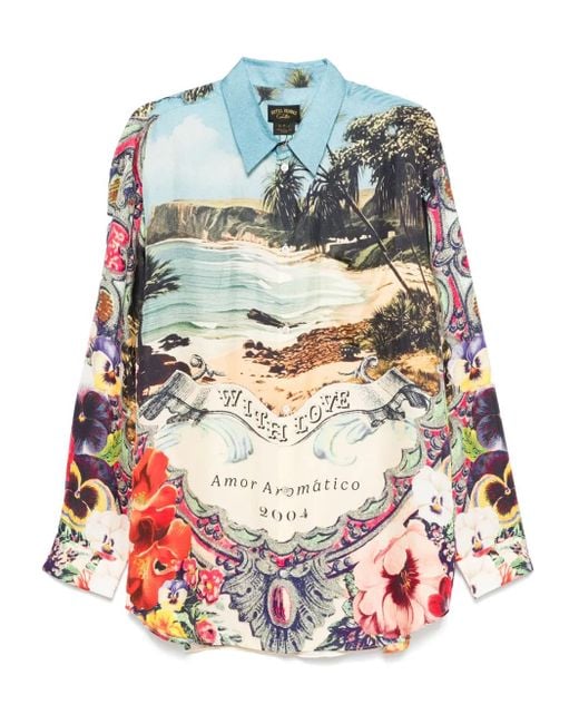 Camilla Gray Silk Oversized Shirt for men