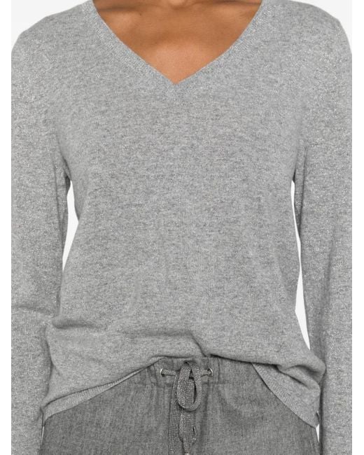 Gran Sasso Gray V-Neck Sweater