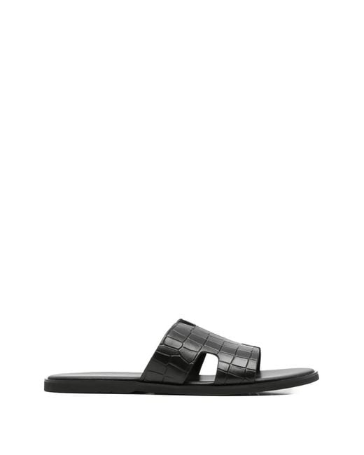 Alberto Gozzi White Croc-Effect Cut-Out Sandals for men