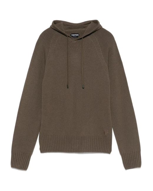 Tom Ford Brown Seamless Cashmere Hoodie for men