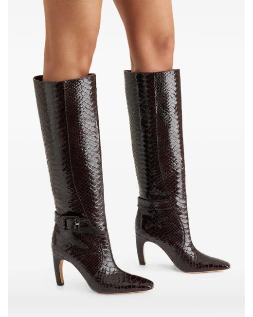 Malone Souliers Black Raven Snake-Effect Leather Boots