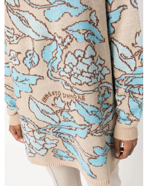 Twinset Blue X Marco Rambaldi Floral-Jacquard Roll-Neck Jumper
