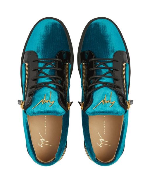 Sneakers Cuir Giuseppe Zanotti pour homme en coloris Bleu Homme Chaussures Baskets Baskets montantes 