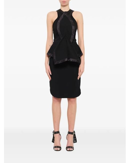Givenchy Black Podium Satin-Trim Midi Dress