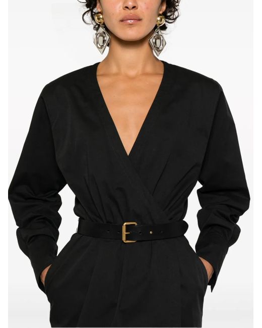 Saint Laurent Black Cotton Blend Dress