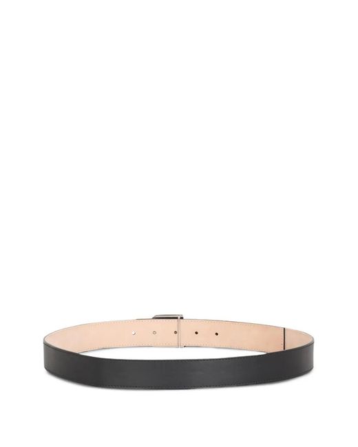 Balmain White Leather B-Buckle Belt for men