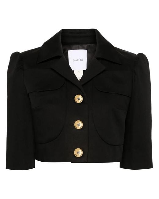 Patou Black Cotton Cropped Jacket