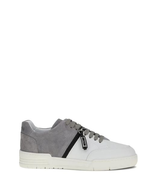 Moschino White Zip-Detail Sneakers for men