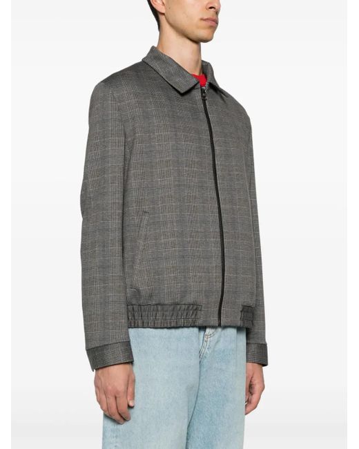 HUGO Gray Logo-Embroidered Jacket for men