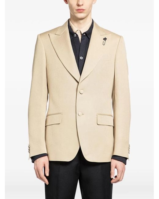 Lardini Natural Button Notched Lapel Jacket for men