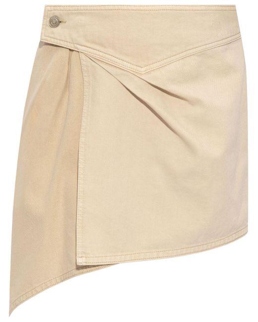 Isabel Marant Natural Junie Asymmetric Cotton Skirt