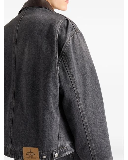Prada Black Denim Blouson Jacket for men