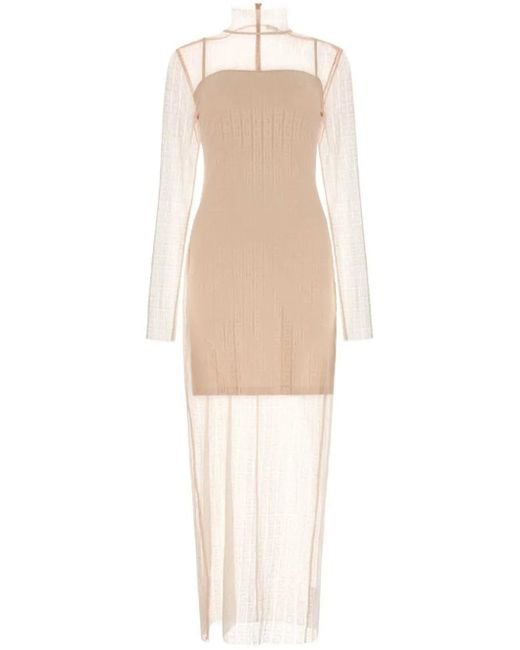 Givenchy 4G Jurk Met Kant in het White