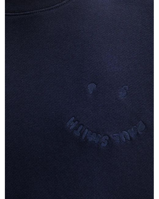 Paul Smith Blue Logo-Embroidered Sweatshirt for men