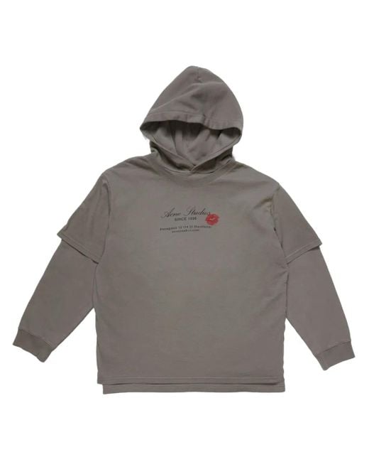 Acne Gray Double Layer Hoodie