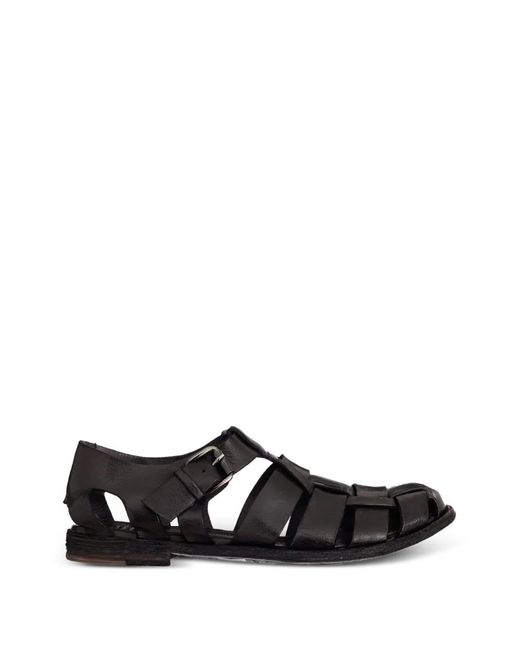 Officine Creative Black Archive Buckle Sandals for men
