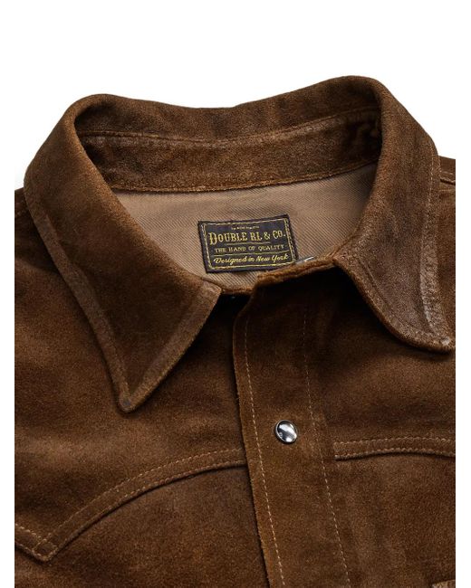RRL Brown Suede Shirt Jacket for men