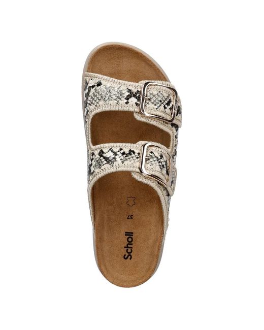Scholl White Noellle Buckle Sandals