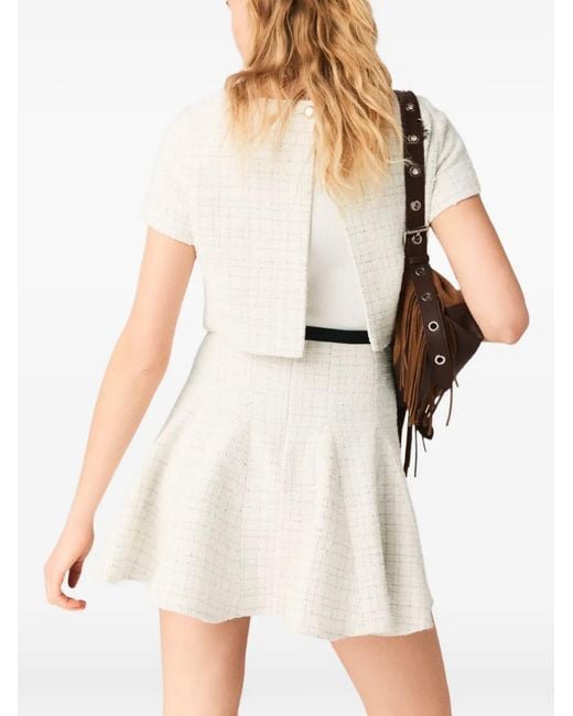 Maje White Chemise Effet Tweed