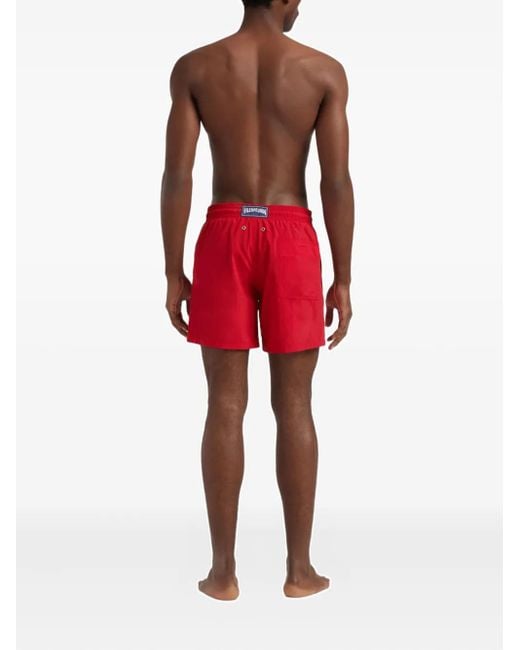Vilebrequin Red Drawstring Elasticated Swim Shorts for men