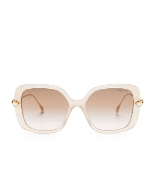 Swarovski Natural Crystal-embellished Oversize-frame Sunglasses