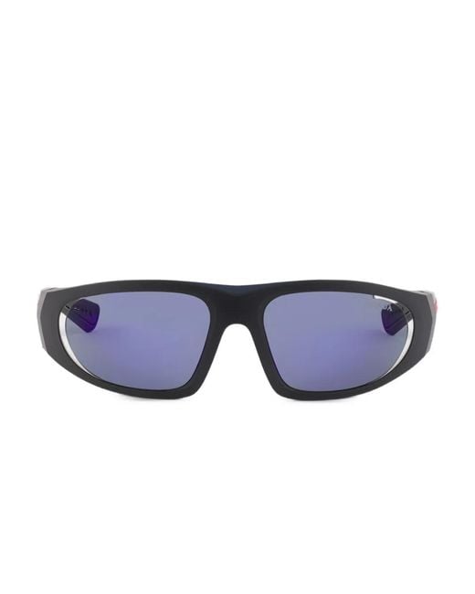 Prada Eckige Linea Rossa Sonnenbrille in Blue für Herren
