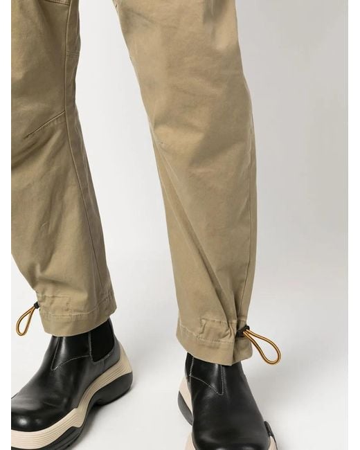 DSquared² Natural Belted-Waist Cropped Trousers for men