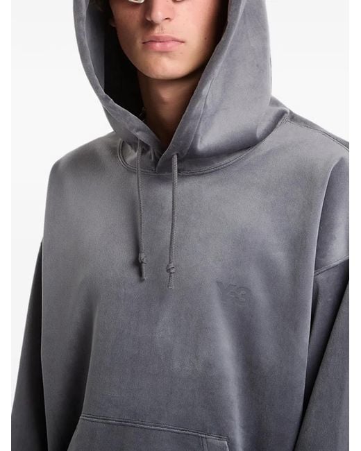 Y-3 Gray Velvet Corduroy Hoodie