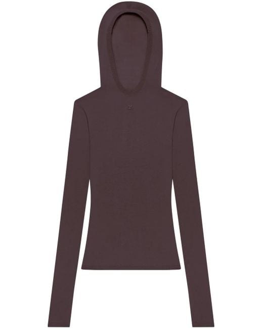 Courreges Purple Hooded Knitted Top
