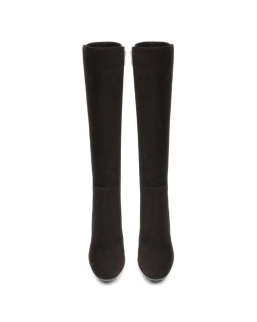Gianvito Rossi Black Suede Knee-High Boots