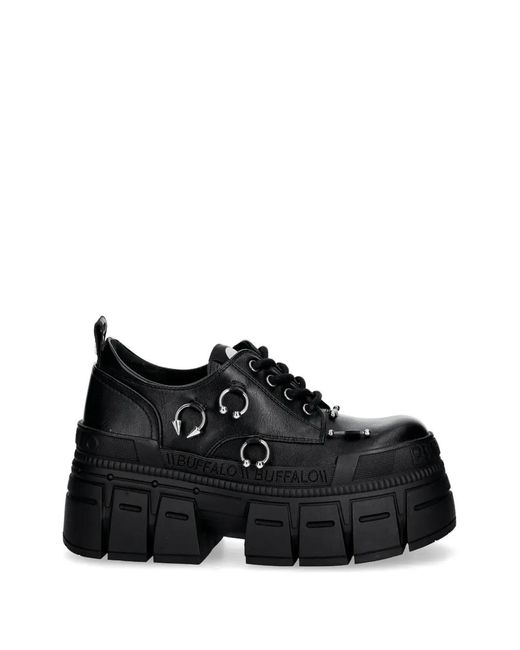 Buffalo Black Gospher Lace Up Punk Shoes