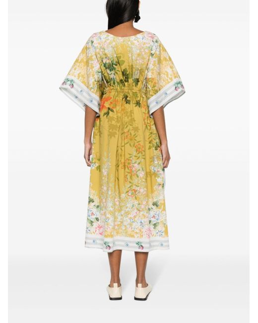 Pierre Louis Mascia Yellow Kleid mit Blumen-Print