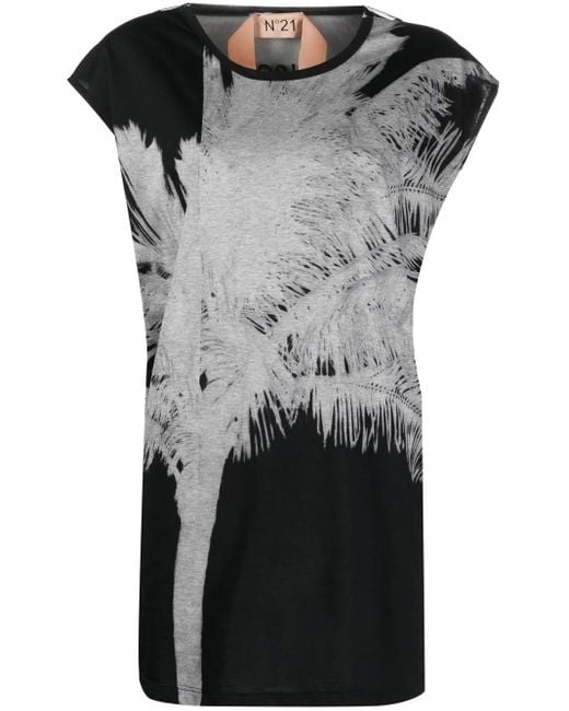N°21 Black Graphic-Print Top